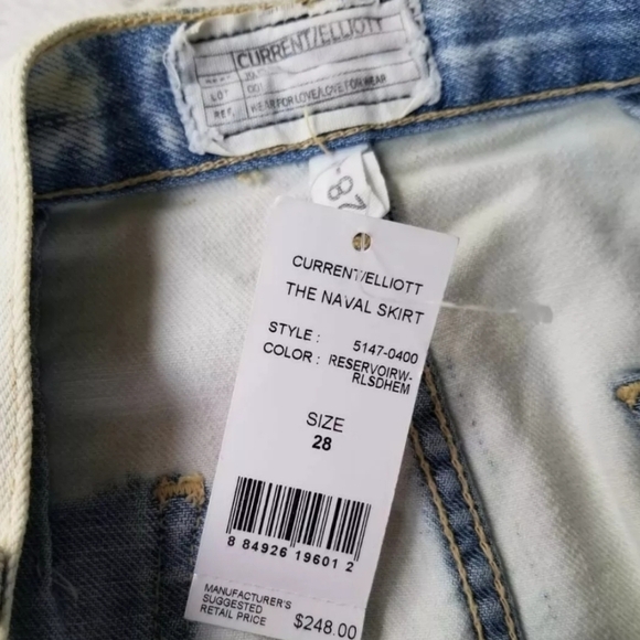 Current Elliott Naval Jean Light Blue Denim Skirt NWT Size 28 - Picture 4 of 8
